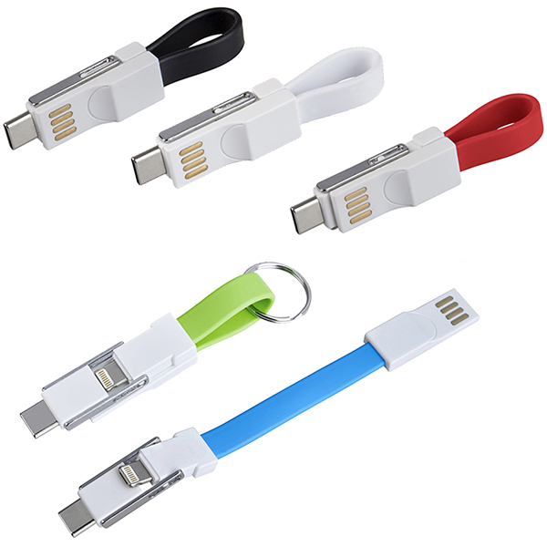 כבל טעינה / מחזיק מפתחות תואם ZA-4379 Type-C/ IPhone/Android